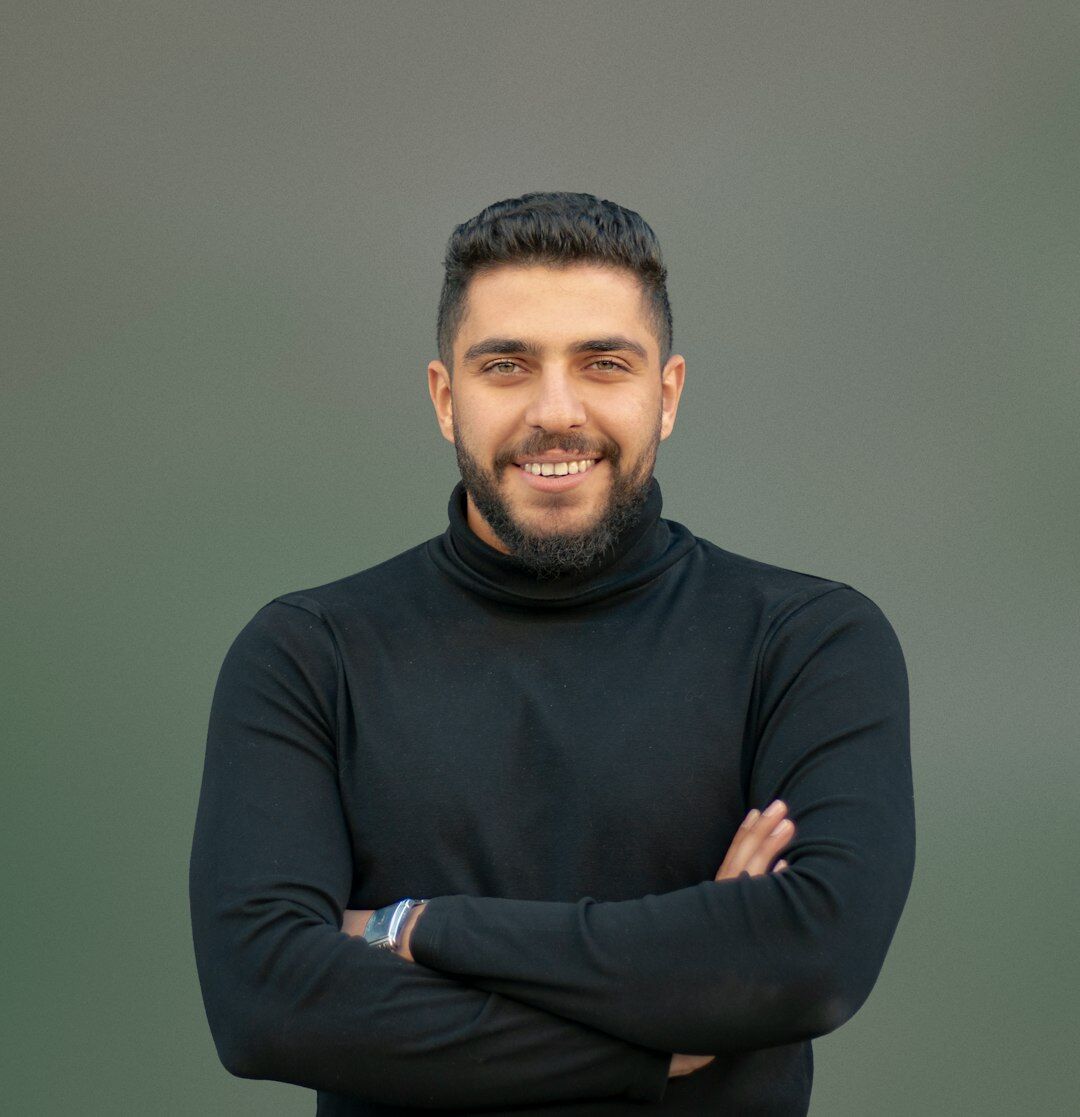 Portrait of a smiling man journalist