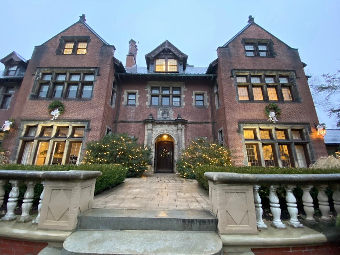 fireworks over mansion